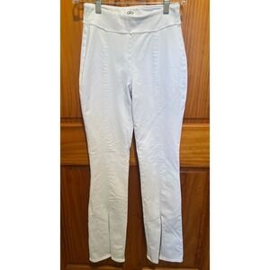 Alo Yoga High Waist Flutter Leggings Split Hem‎ Athletic Pants White XS